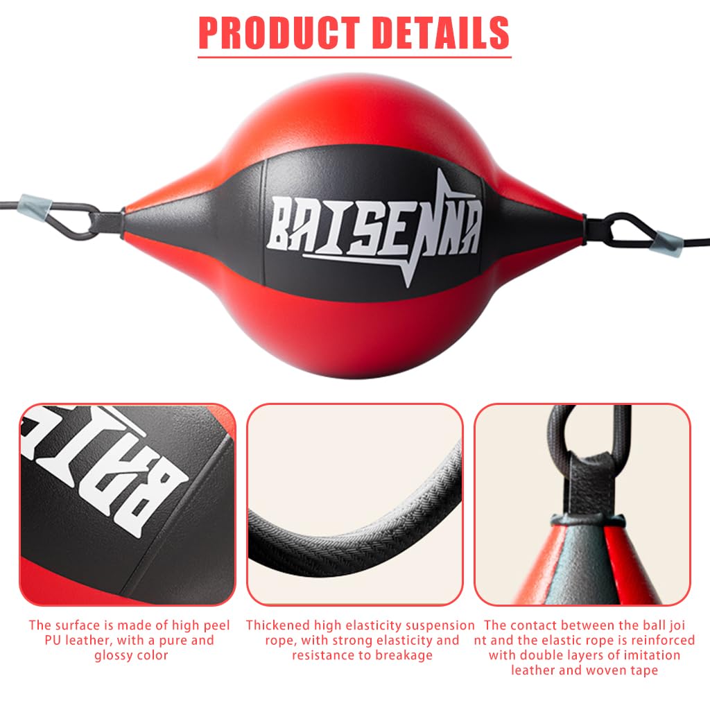 Proberos Boxing Training Ball Kit for Agility and Reaction Practice with Elongated PU Speed Bag and Stretchy Lines | Includes Hand Pump and Hooks