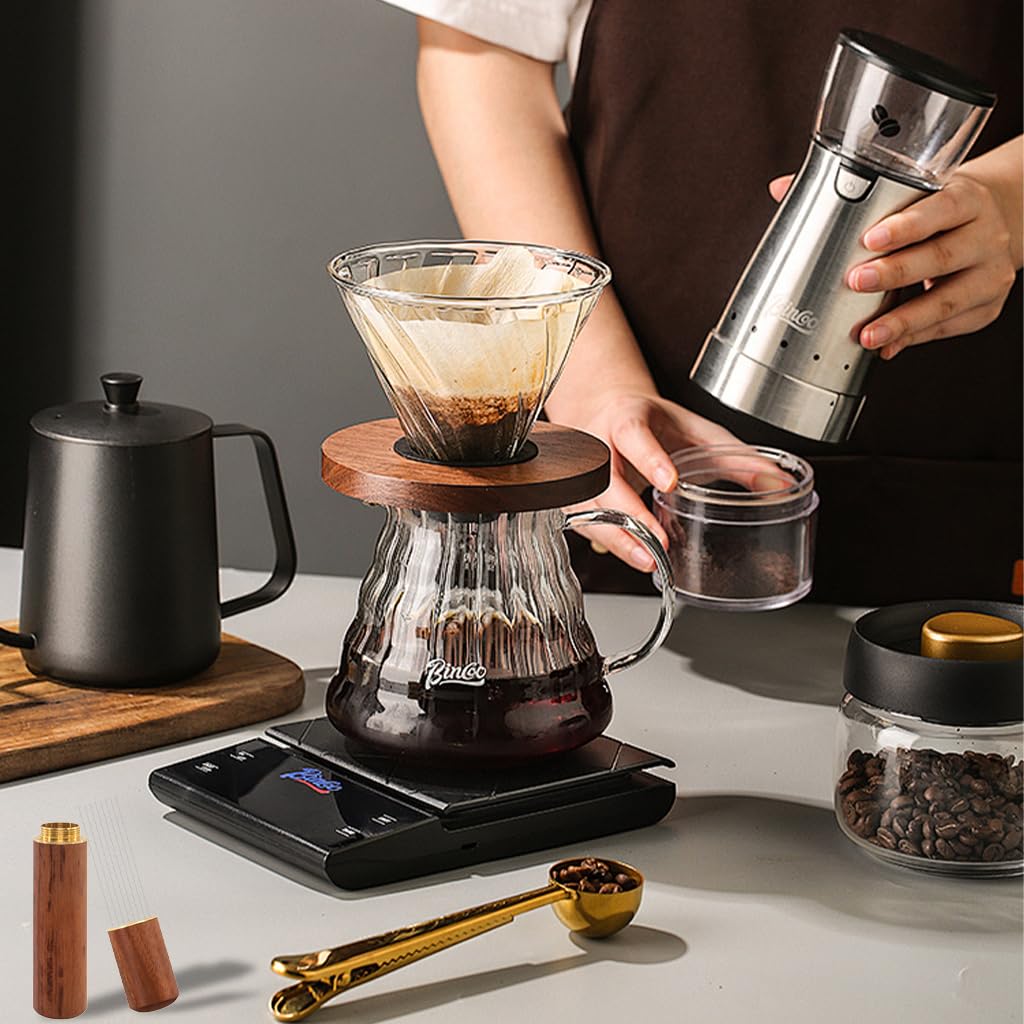ZIBUYU Coffee Stirrer for Espresso with 8 0.4mm Needles and Ergonomic Rosewood Handle | Rust‑Resistant 8x1.8cm Barista Tool