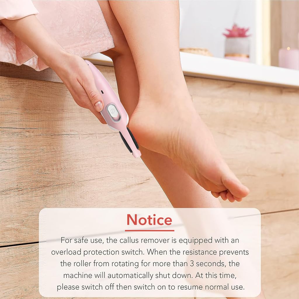 HASTHIP Callus Remover for Feet Electric USB Rechargeable Cordless Foot for Callus & Dead Skin Removal Ajustable Power Cordless Pedicure Device for Foot Callus & Feet Care