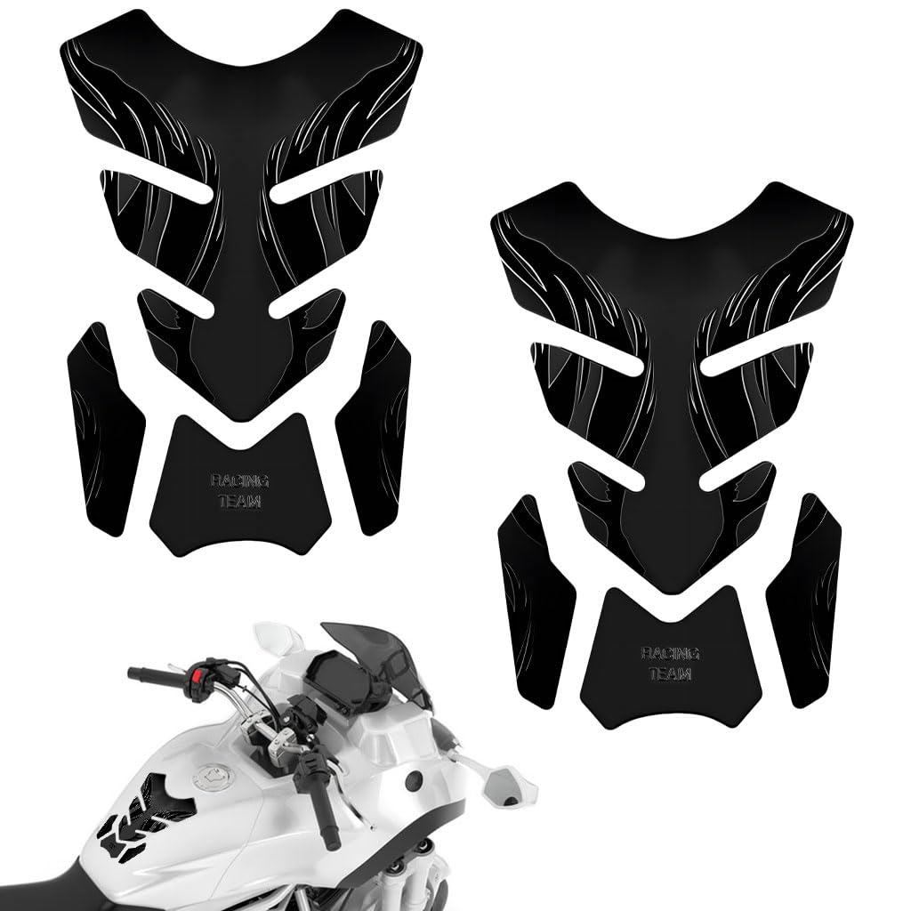STHIRA Motorcycle Oil Tank Sticker for Decoration with 3D Embossed Fish Bone Design | Waterproof PVC Decal