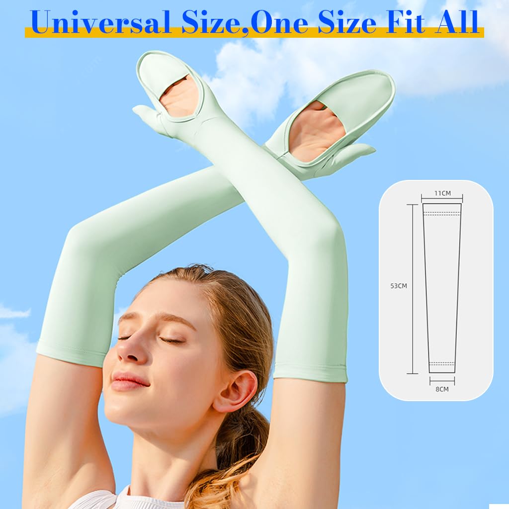 Venzina UV Sun Protection Arm Sleeves for Outdoor Sports with UPF 50+ & Anti Slip Band | Cooling Nylon Ice Silk Design for Women Girls