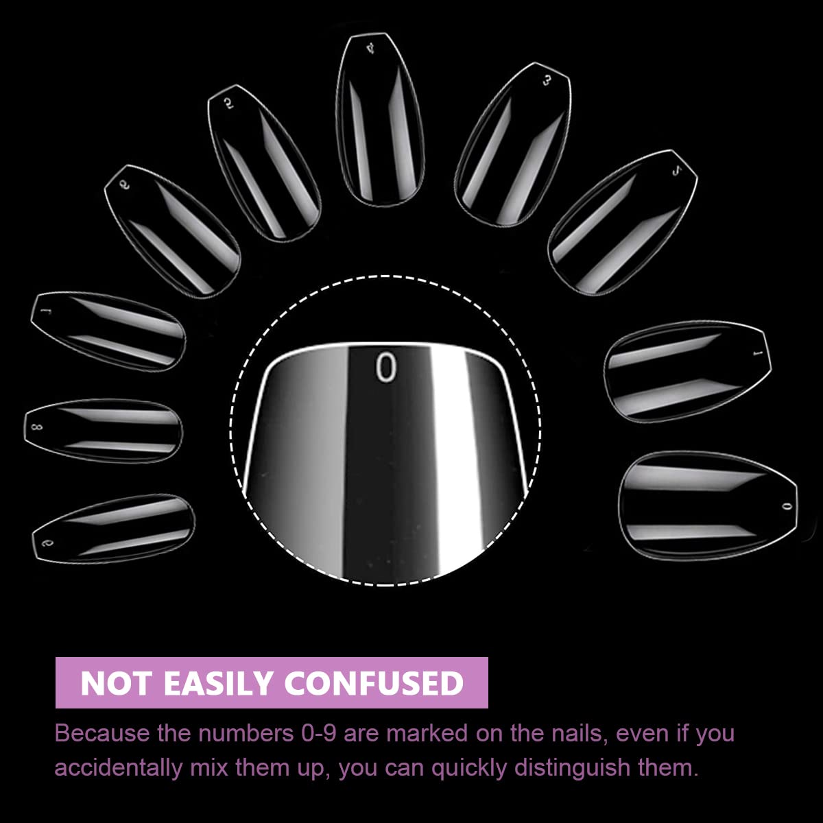 MAYCREATE Fake Nails for Nail Salons and DIY Art with Boxed Design | 500PCS Clear Resin Set