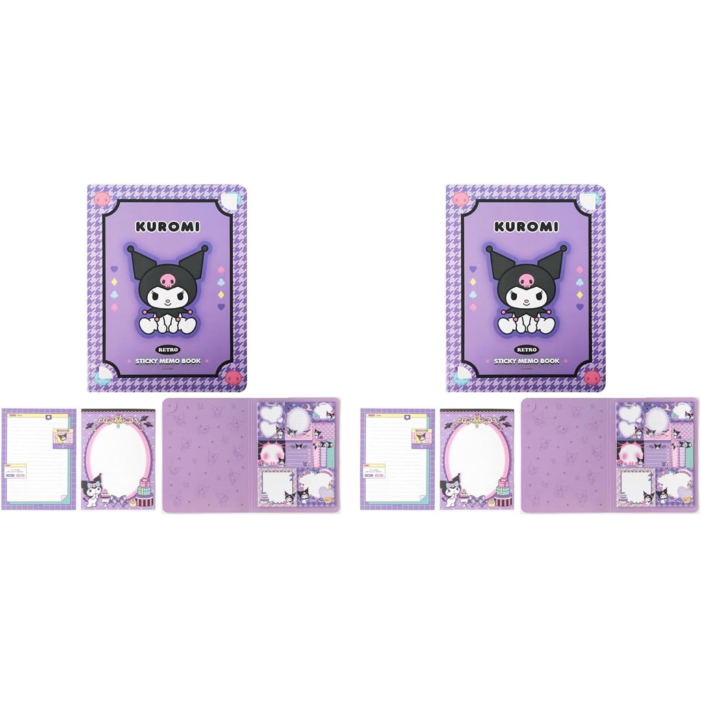 HASTHIP® 330PCS Kuromi Kawaii Sticky Notes 11 Styles Melody Themed Comfortable Bookmark Design for Scrapbooking School Girls Office Supplies Small Gift