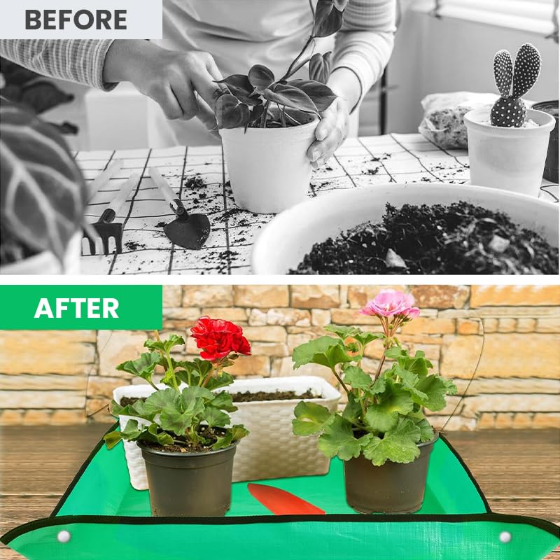 HASTHIP Potting Mat for Gardening with Snap Button Corners and 39.3 x 39.3 in Workspace