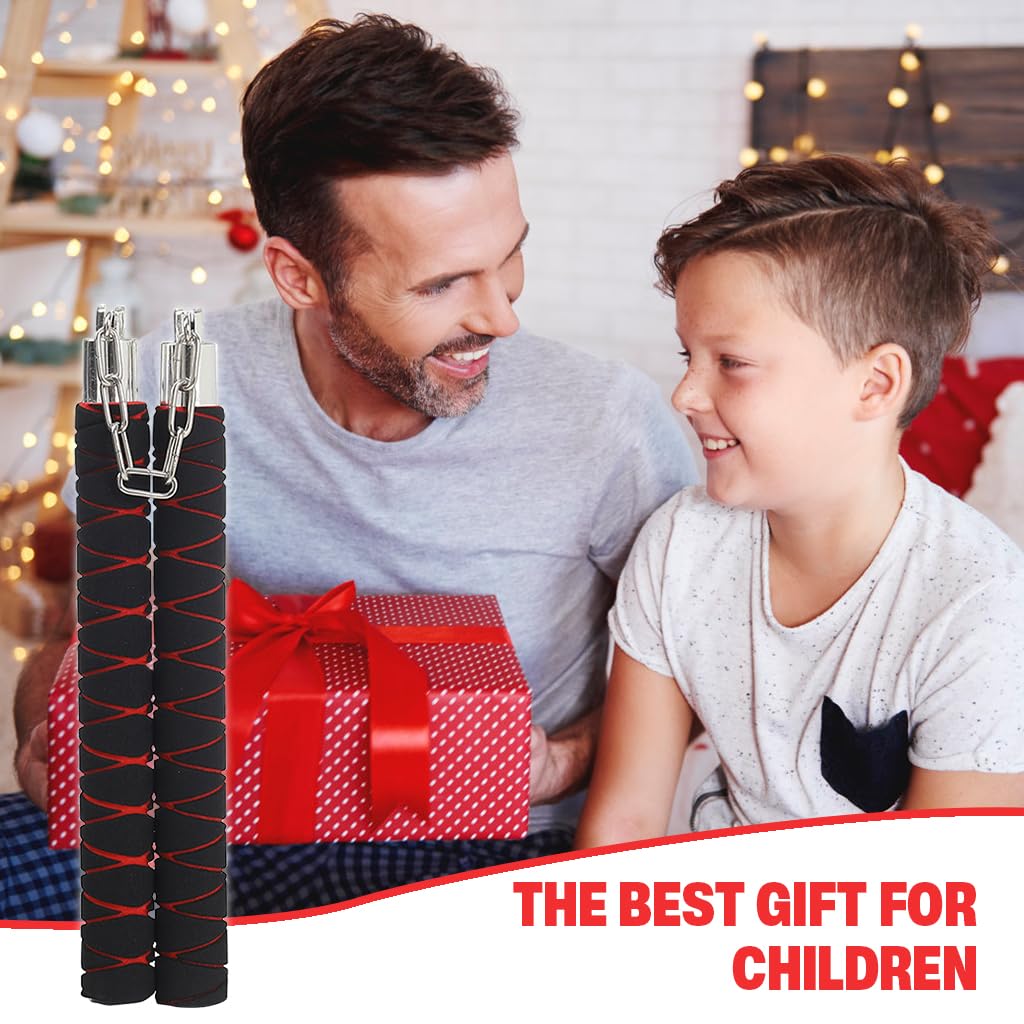 Proberos Practice Nunchucks for Karate with Safety Foam Padding PVC & Steel Core 11 in for Kids