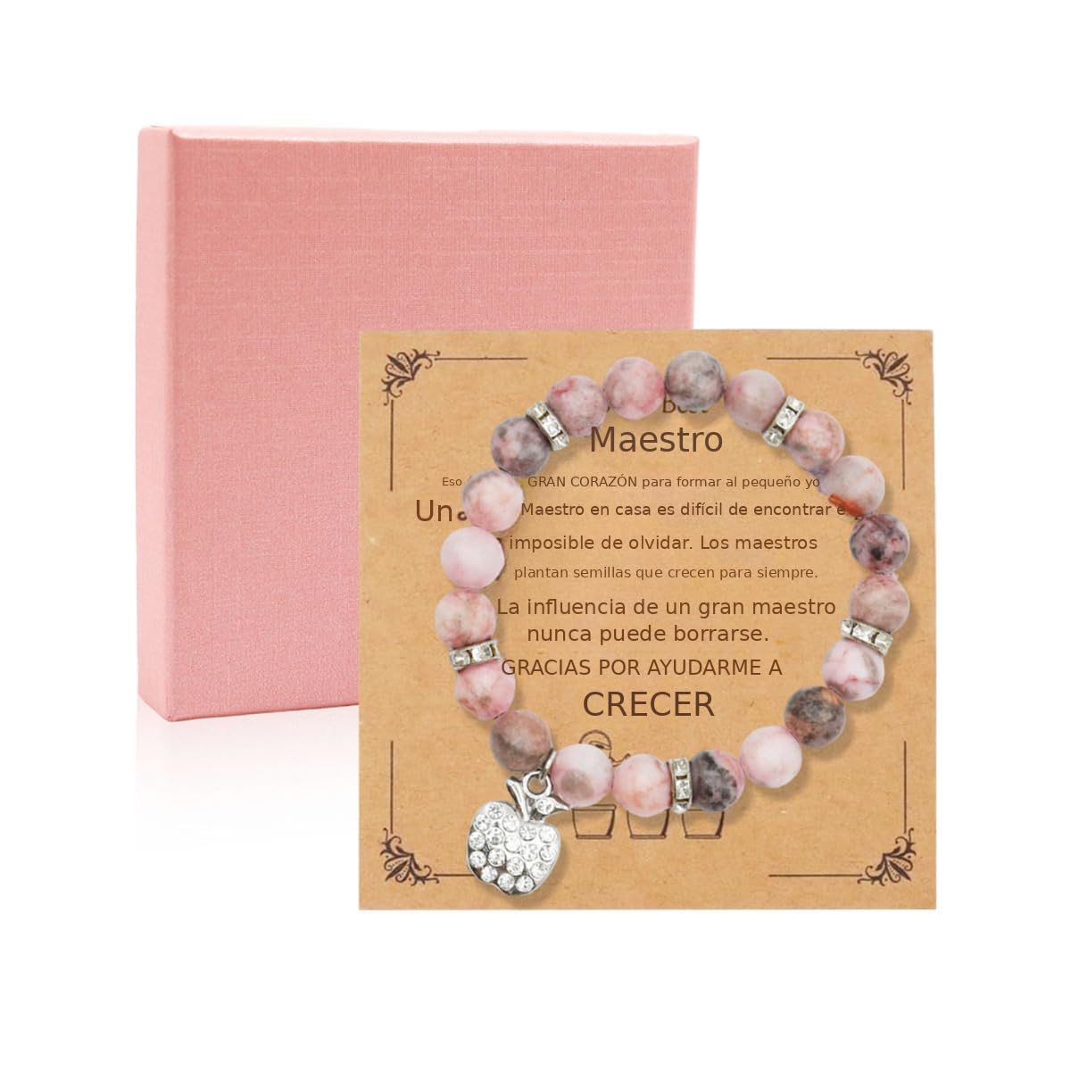 SANNIDHI® Teacher Appreciation Gifts for Women, Teacher Gifts Natural Stone Bracelet with Message Card for Appreciation Week Christmas Valentines from Student
