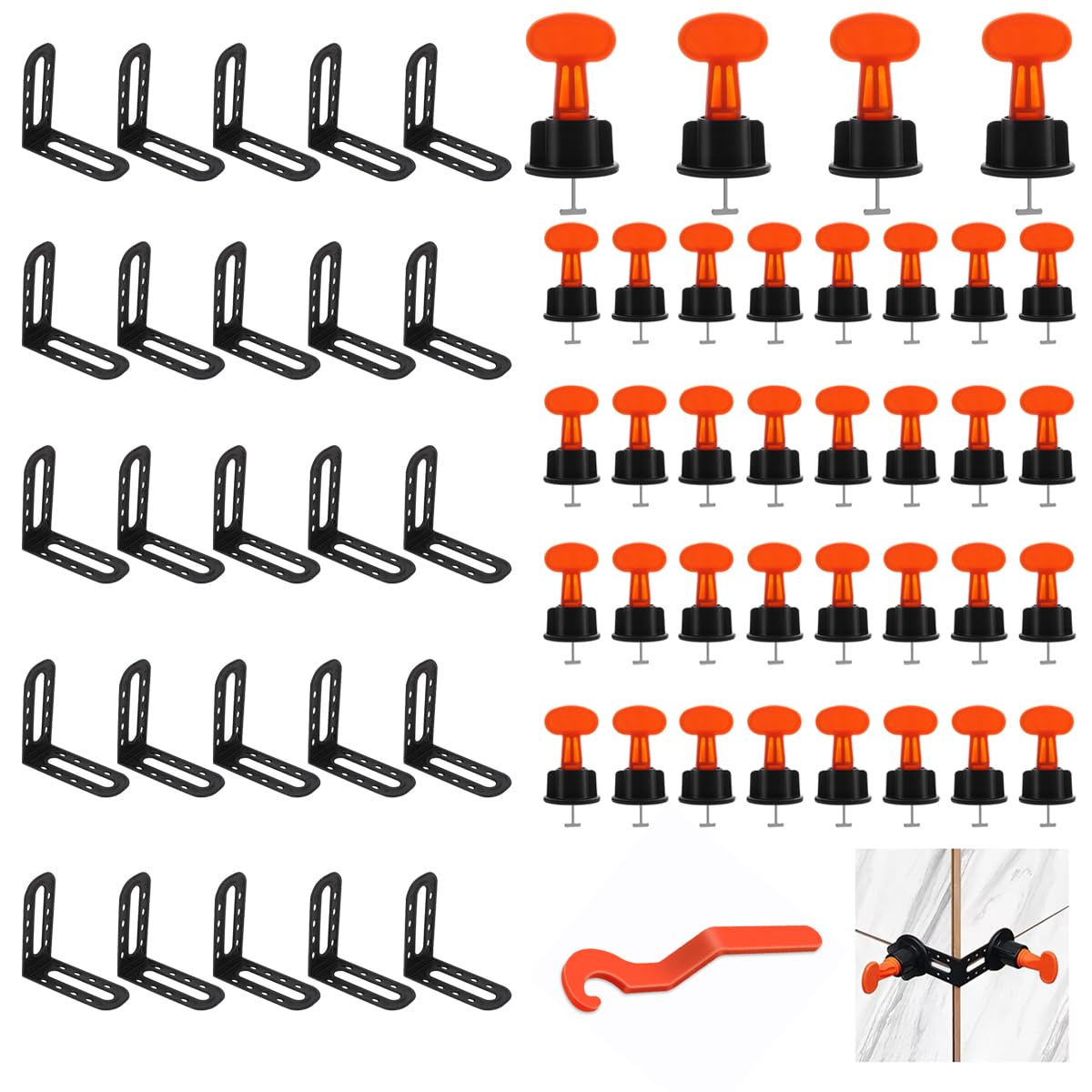 Serplex Tile Leveling System Kit for Floor and Wall Installation featuring 70 pcs Clips | Fast Setup and Smooth Alignment