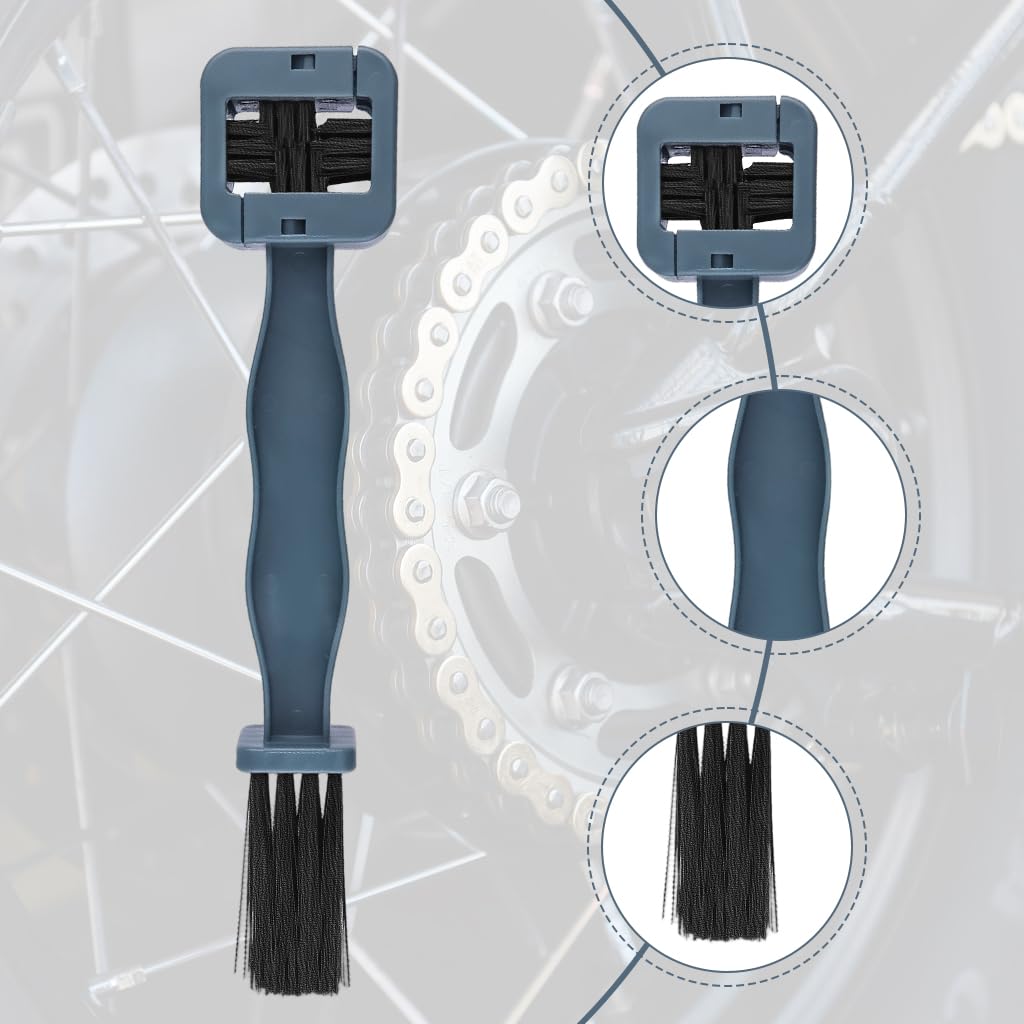 STHIRA Chain Cleaning Brush with Dual Head and Detachable 4-Side Scrubber for Bicycles & Motorcycles