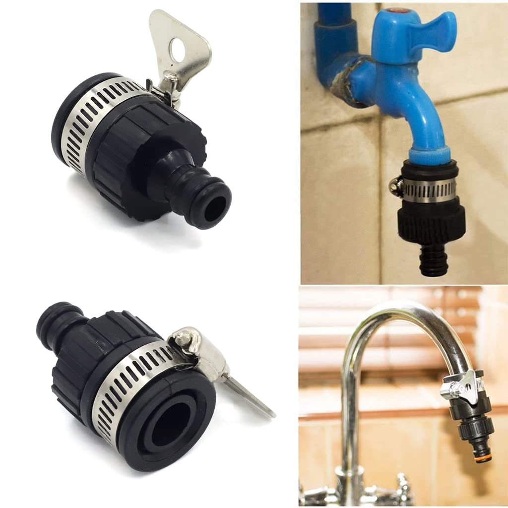 HASTHIP 3Pcs Hose Quick Connectors and 1Pcs Waterstop Connector, Water Pipe Fast Fitting Connector Tap Adapter for Hose Pipe Female Adapter Water Sparyer and Standard Hose Pipe Fitting