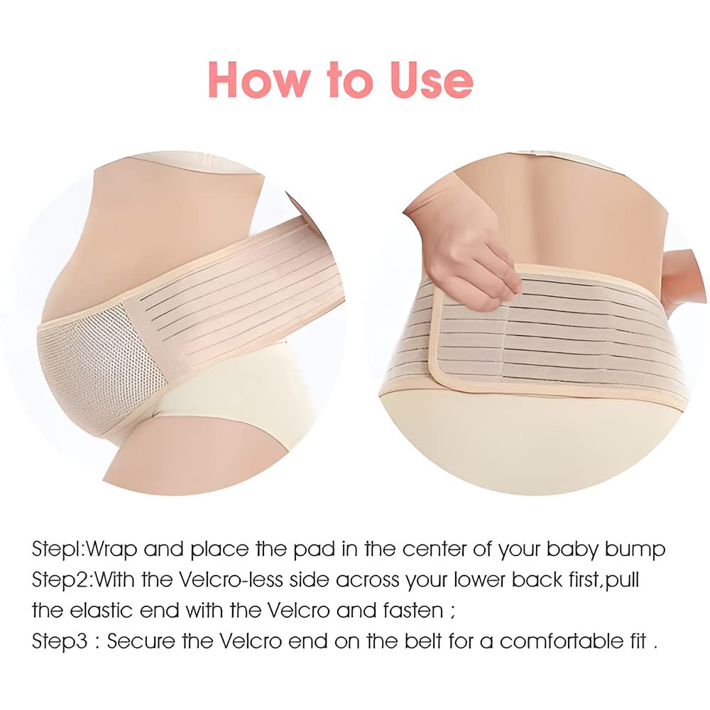 PALAY Maternity Belt for Pregnancy Support with Velcro Closure and Breathable Mesh | 117cm One Size Khaki