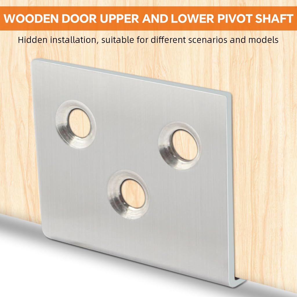 Serplex Door Hinges for Shaft Duct and Wooden Cabinets featuring Silent Shaft Mechanism | 2 Sets Stainless Steel Concealed Mount Design