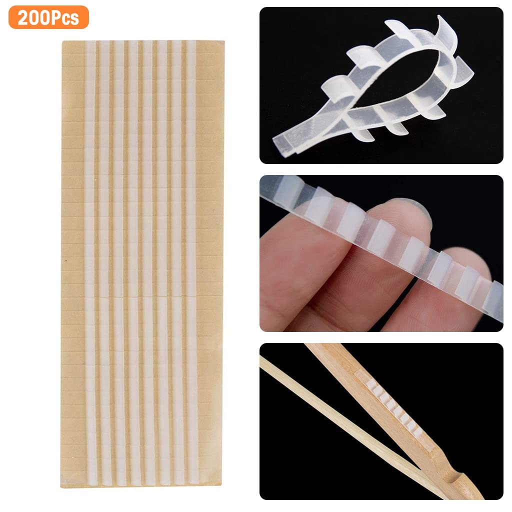 HASTHIP Non Slip Hanger Grips for Wood Hangers with Adhesive Fins | 200 pcs Clear Rubber Strips 2.8×0.2 in