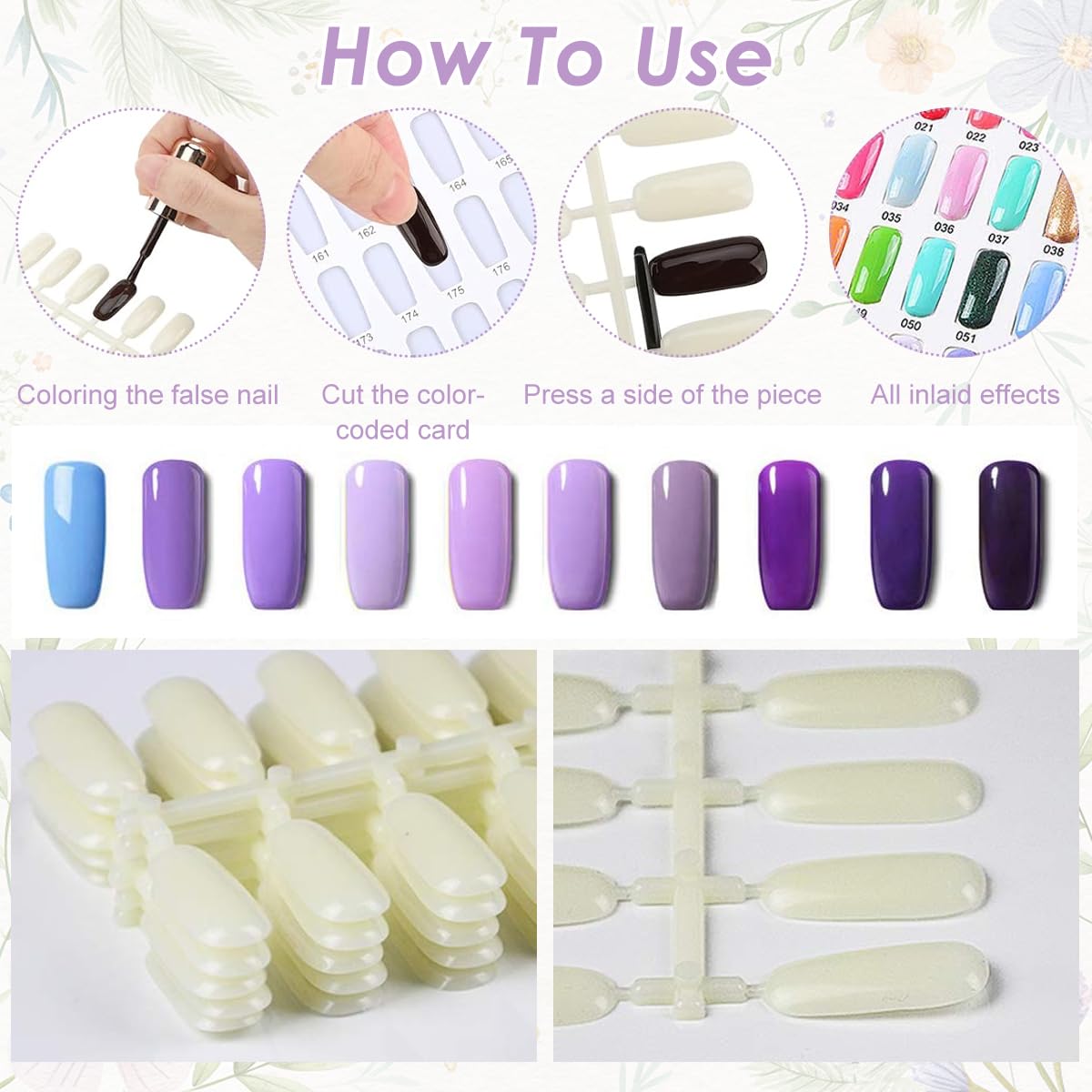 MAYCREATE Nail Color Chart Display Book with 120 False Nail Tips for Salon and Home Use | Hard Cover Organizer for Gel and Acrylic Swatches