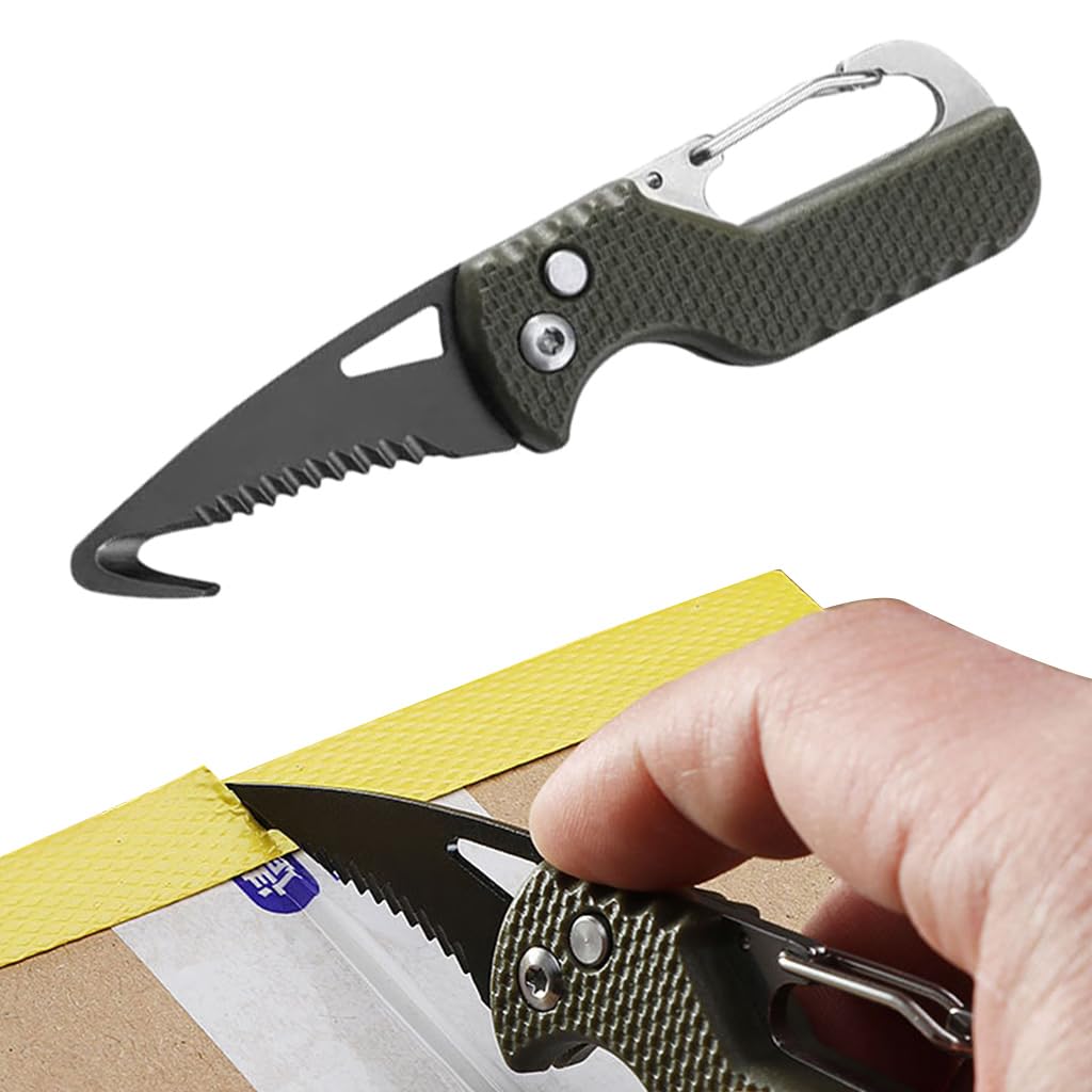 Proberos® Stainless Steel Pocket Multi-Tool Cutter, Bottle opener Hook-tipped Design with Mini Saw Blade, Mini Screwdriver, Light Weight & Durable Utility Portable Package Opener Knife