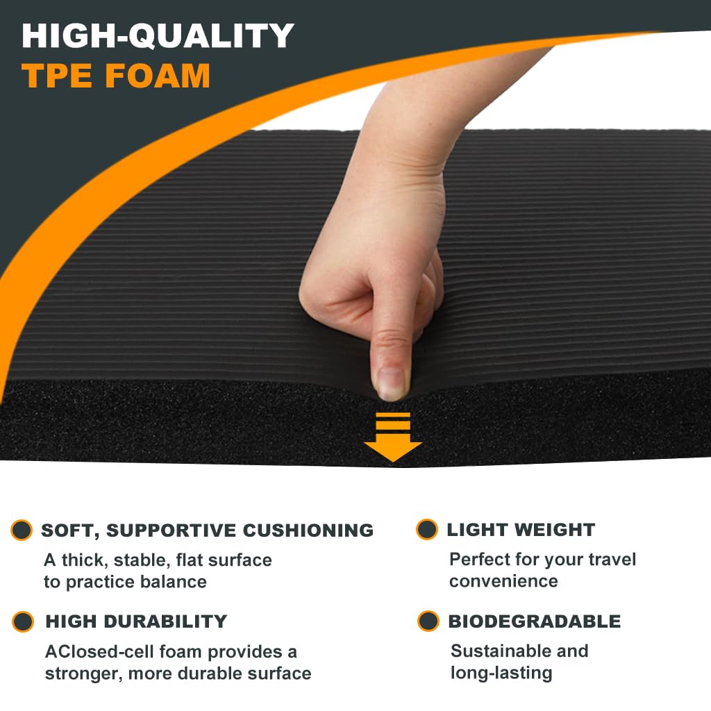 Proberos Exercise Balance Pad for Yoga and Therapy with 4cm Cushion | High Resilience TPE 40x33cm