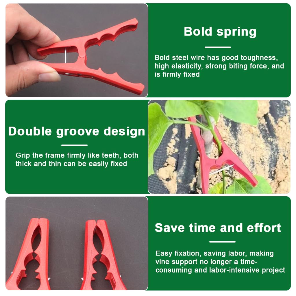 HASTHIP Plant Clips for Stems and Climbing Plants 20Pcs 3.5 in featuring Snap-On Design | Reusable Garden Vine Support