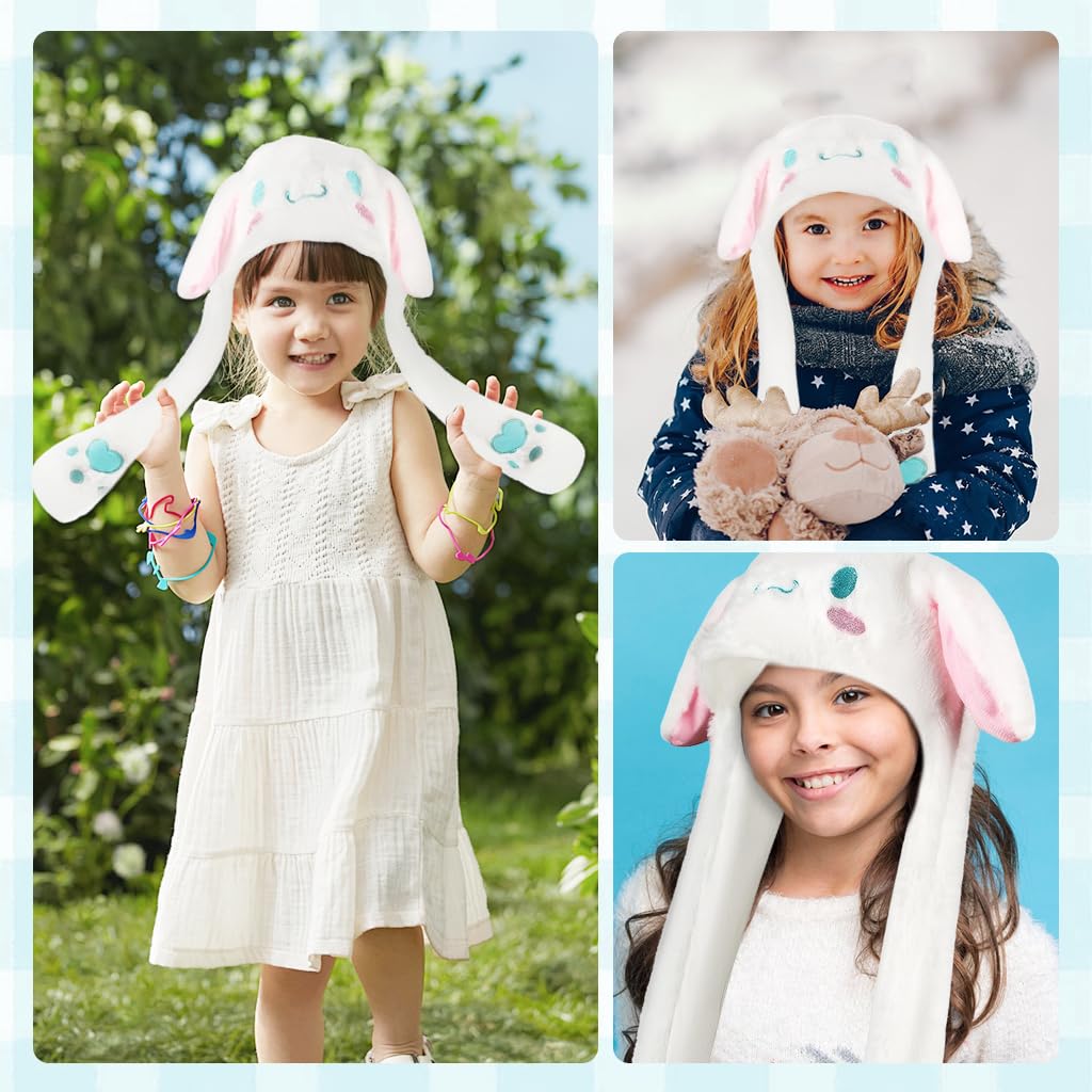 PATPAT Girls Winter Hat featuring Sanrio Cinnamoroll Plush with Fun Moving Ears | Soft Warm Kawaii Accessory