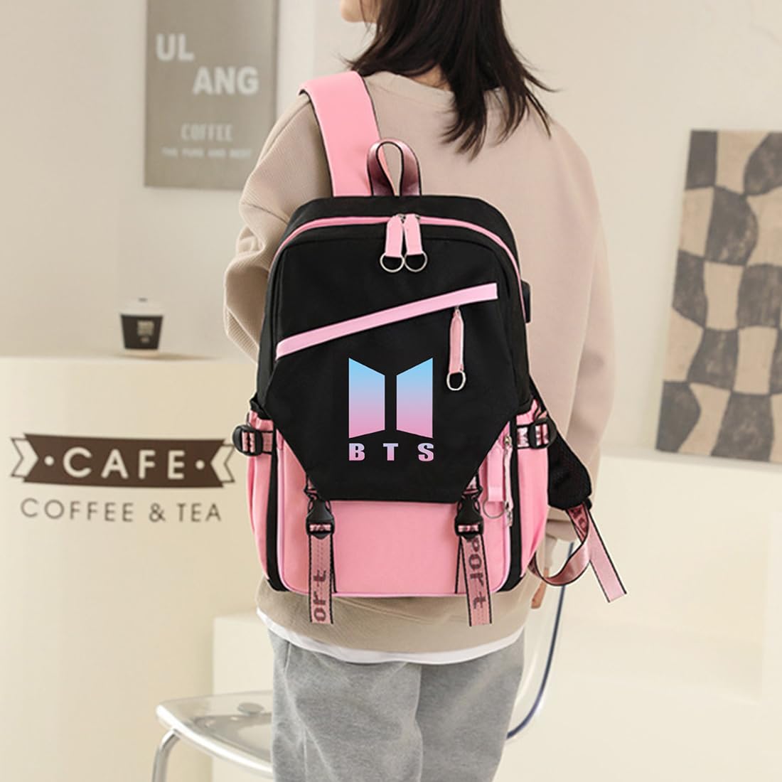 PALAY BTS Backpack for School and Travel featuring USB Cable Vent | 15.6 in Laptop Bag for Boys