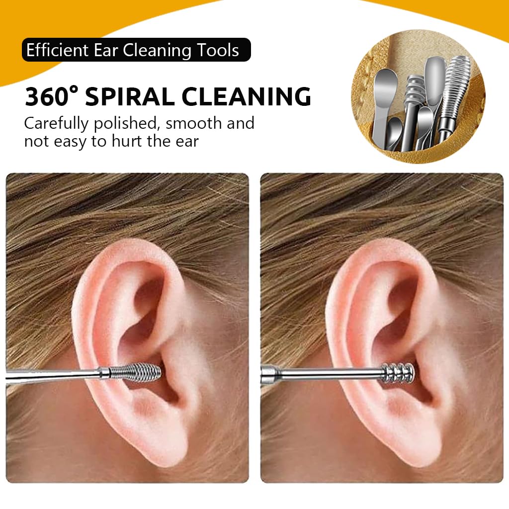 HANNEA Ear Candles Kit for Ear Cleaning with 10 Candles and 6 Stainless Steel Tools | Includes Storage Box