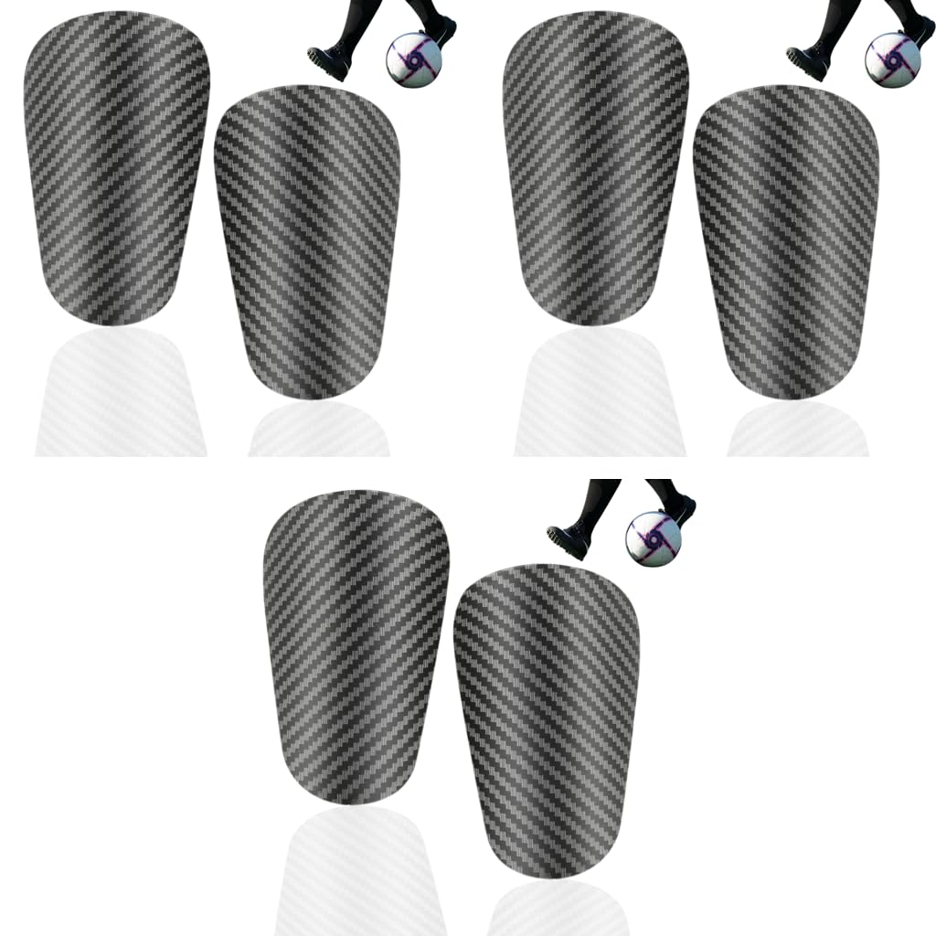 Proberos Mini Football Shin Pads for Kids with EVA Cushioning 9.5x6 cm Carbon Fiber Pattern | Versatile Outdoor Sports Protection