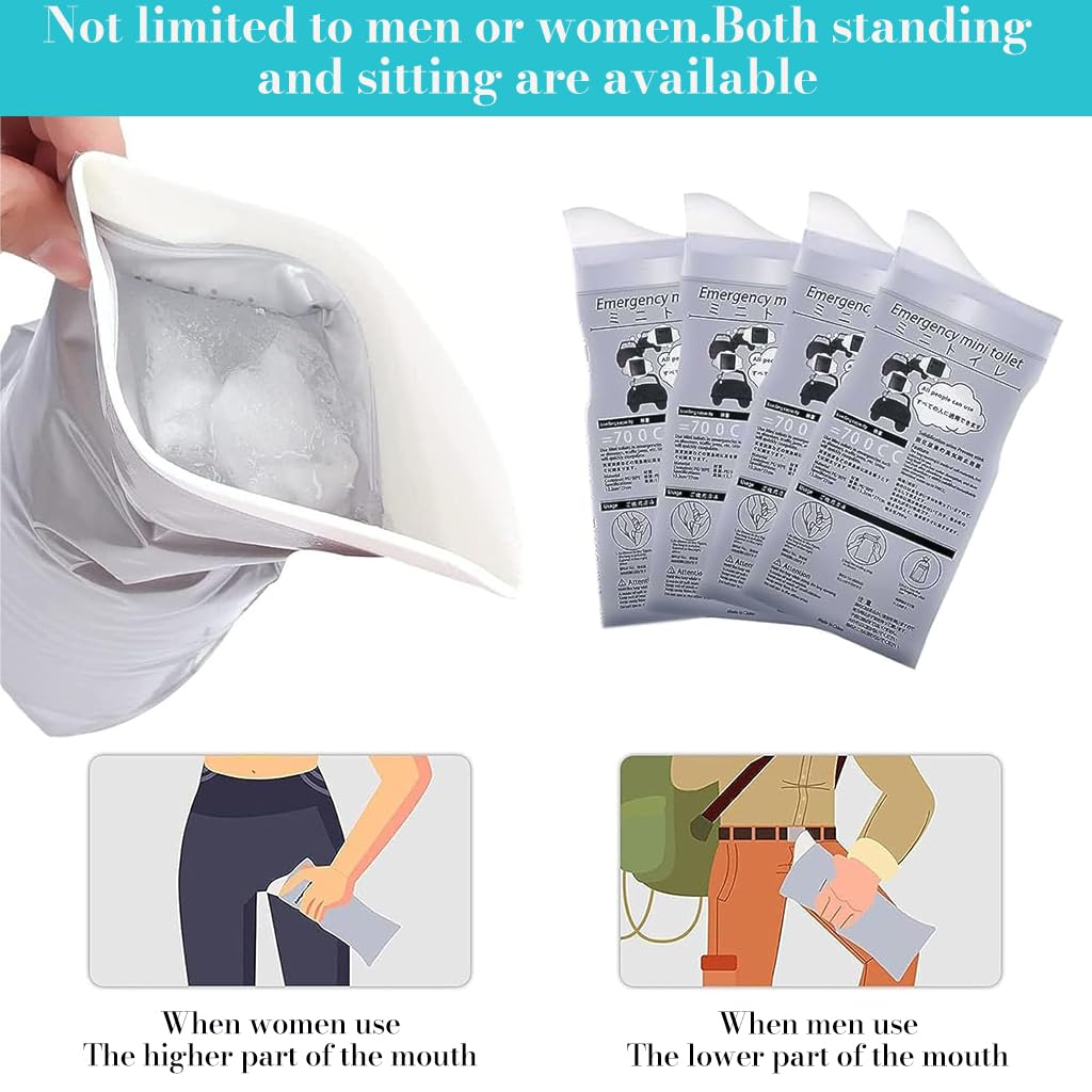 ZIBUYU Disposable Urine Bags for Travel and Camping with 700CC Gel Liner | Leak-Proof PE Design