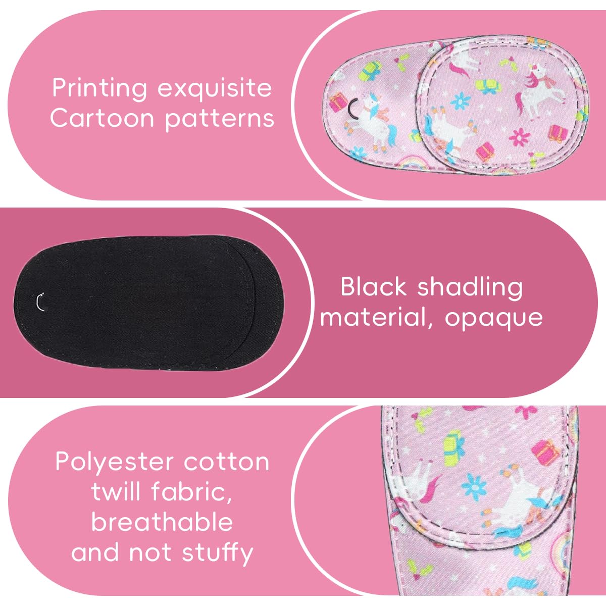 HANNEA Single Lens Cover for Kids with Slide In Removable Design and Soft Fabric | 8 Pcs