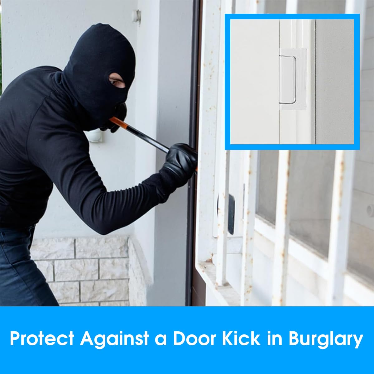 Supvox Home Security Door Reinforcement Lock with 5 Screws for Inward Swinging Doors | 800 lbs Aluminum Alloy Child Proof Latch