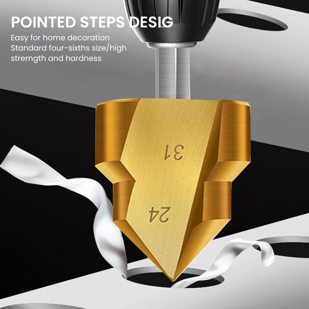 Serplex PPR Lifting Drill Bit Set for Water Pipe Expansion with 1/4 Inch Hex Shank | Titanium Coated Steel 3 Pcs