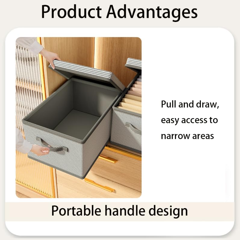 Zibuyu Foldable Washable Fabric Clothes Storage Box for Wardrobe with Reinforced Handles | Space Saving Organizer for Bedding and Toys