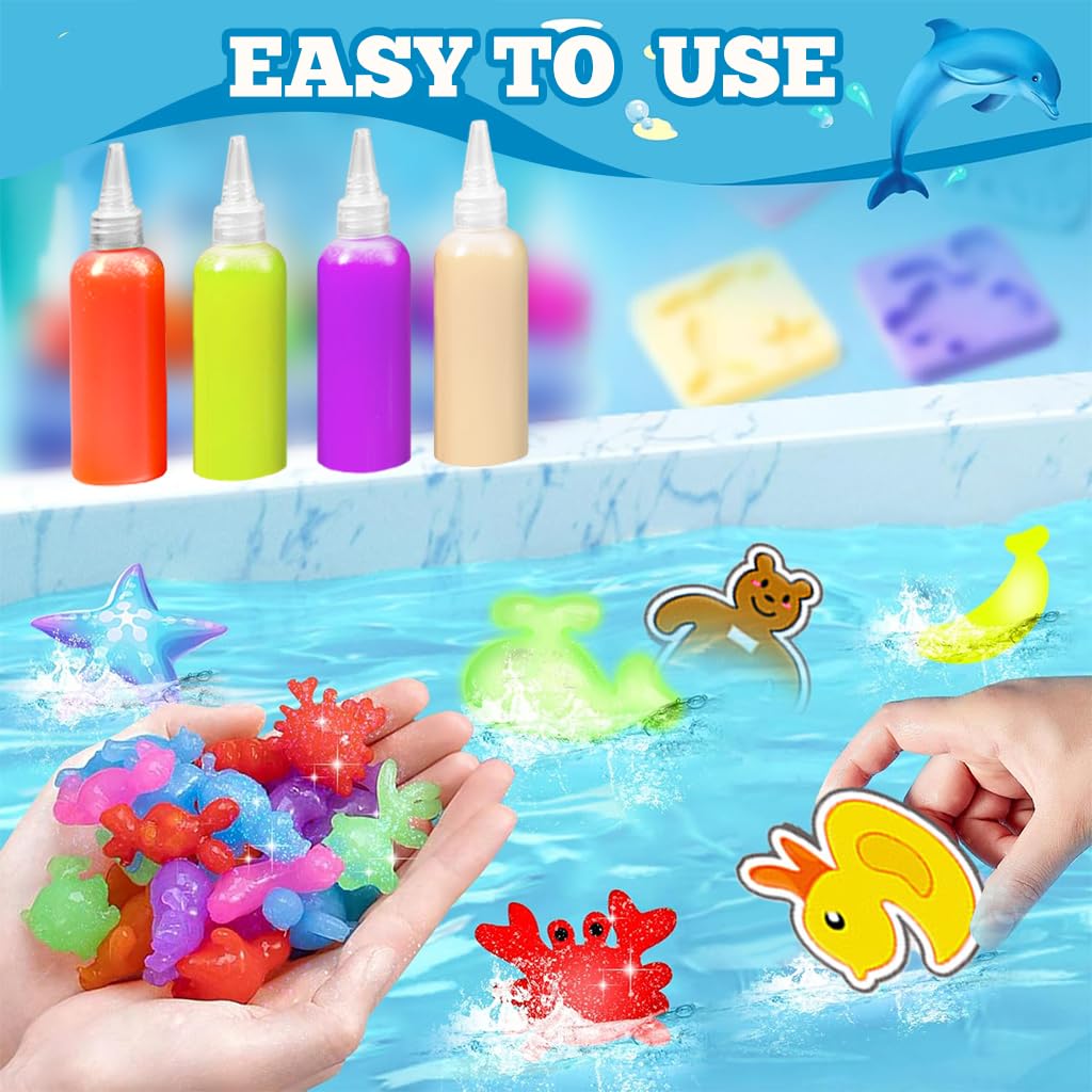 PATPAT Magic Water Elf Art Craft Kit for Kids with 4 Pigments and 6 Animal Molds | DIY Fun