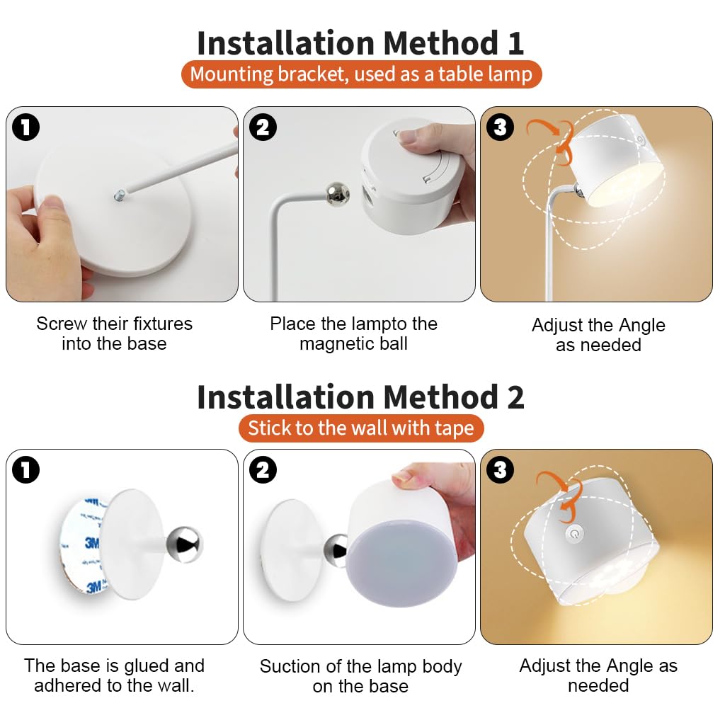 ELEPHANTBOAT Table Lamp for Study with 4 in 1 Design and 360° Magnetic Ball | USB Rechargeable