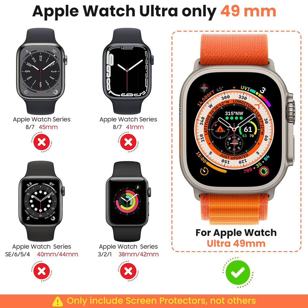 ZORBES Watch Case for iWatch Ultra 3 49mm featuring Snap On Fit and HD Tempered Glass | 2 Pack Black