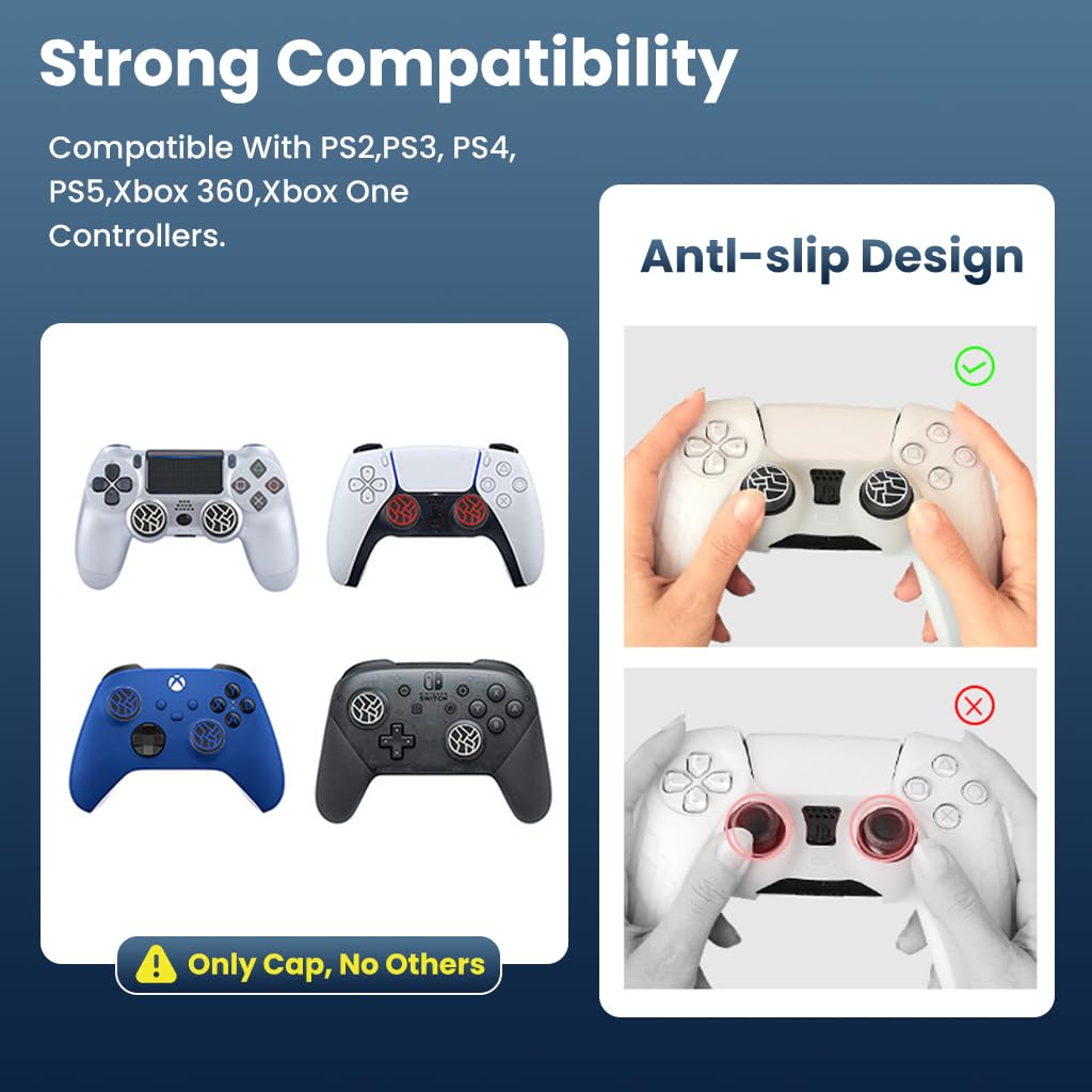 ZORBES PS5 Controller Thumb Grip Caps 4PCS with Anti-Slip Silicone | for PS4 Xbox Switch Pro
