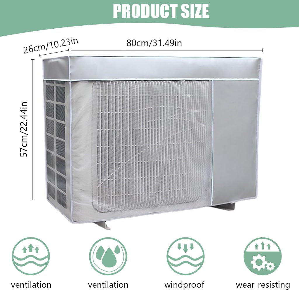 HASTHIP® Ac cover 1.5 Ton, 1.5P Waterproof AC Condenser Unit Cover, Air Conditioner Cover For Outside Units Insulated AC Cover With Sun Protection,  Dust-proof Waterproof Window AC Protection Cover