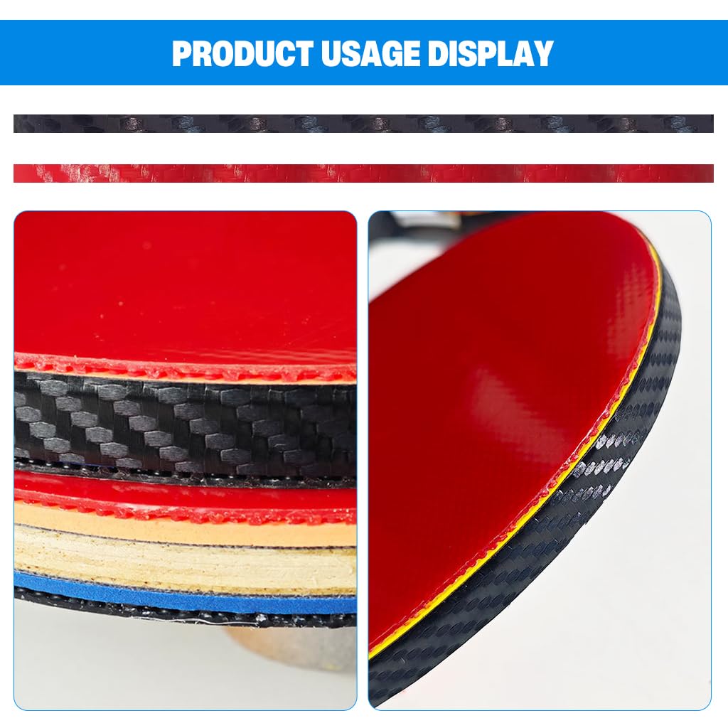 Proberos Table Tennis Racket Edge Tape for Blade Protection featuring EVA Foam Core 45cm x 10mm | Red and Black