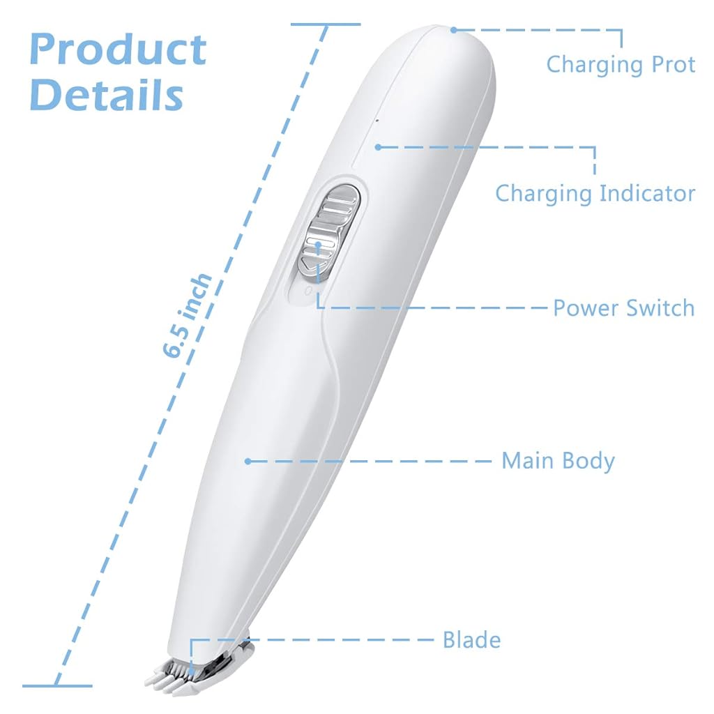 HASTHIP® Professional Cat Dog Trimmer for Paw Hair 2-Speed Grooming Kit Low Noise Rechargeable Electric 3 PCS