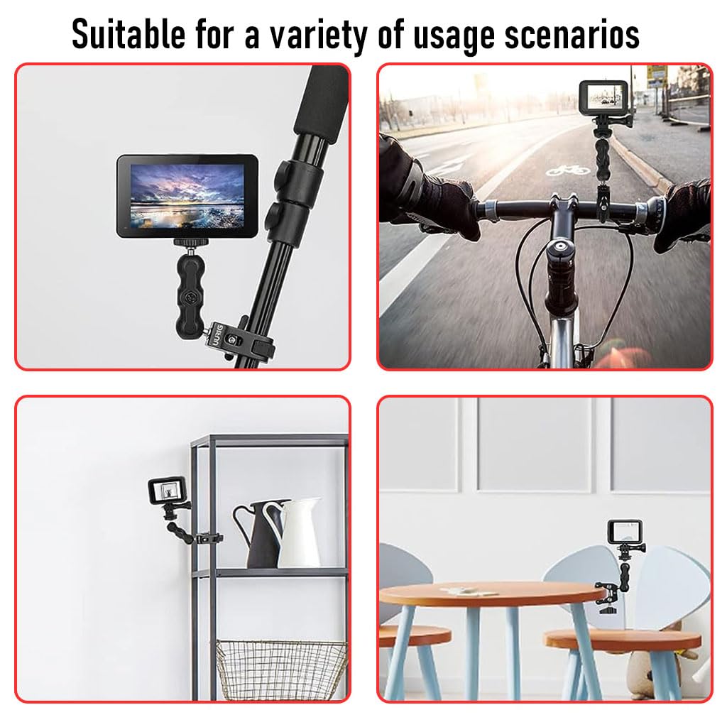 ZORBES Camera Clamp Mount for Action Cameras and Nikon DSLR featuring 360° Rotation | Universal 1/4