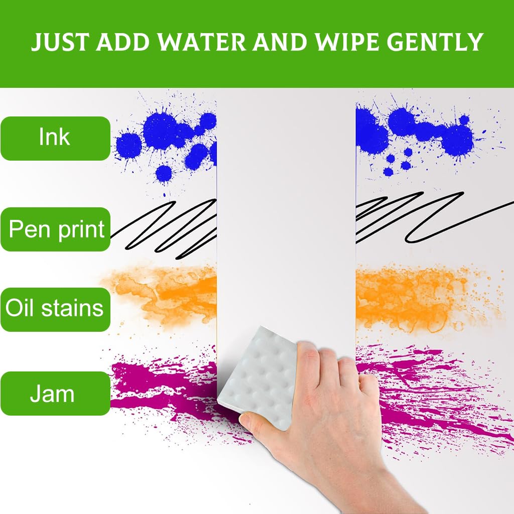 HASTHIP 8Pcs Household Cleaning Sponges Stain Eraser High Density Kitchen Cleaning Scrubbing Sponge Stain Scrubber Multipurpose Scrubber Sponge for Kitchen, Bathroom, Shoe Cleaning, 10x7x3cm