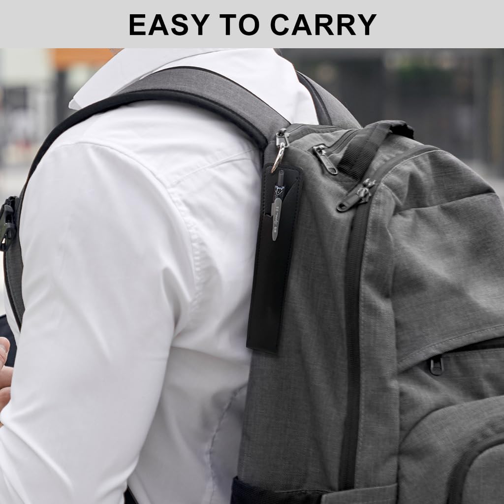 ZORBES Stylus Pen Cover for Apple Pencil with Metal Clasp Ring and Slotted Slash Open | 3.5x19.3 cm PU Leather Sleeve