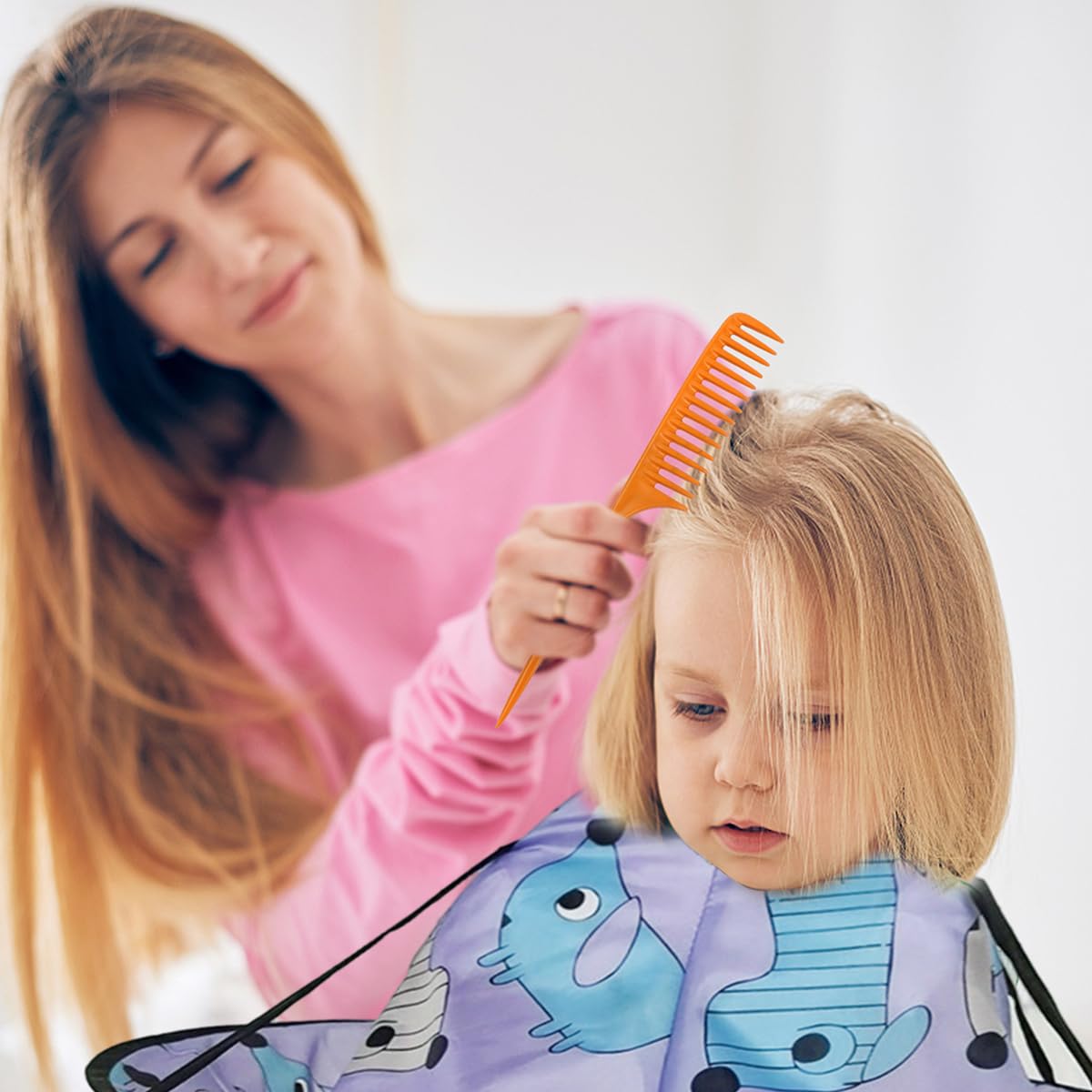 SNOWIE SOFT Hair Cutting Cape for Kids with Umbrella Hair Catcher and 30–40 cm Adjustable Neck | Waterproof Polyester Apron