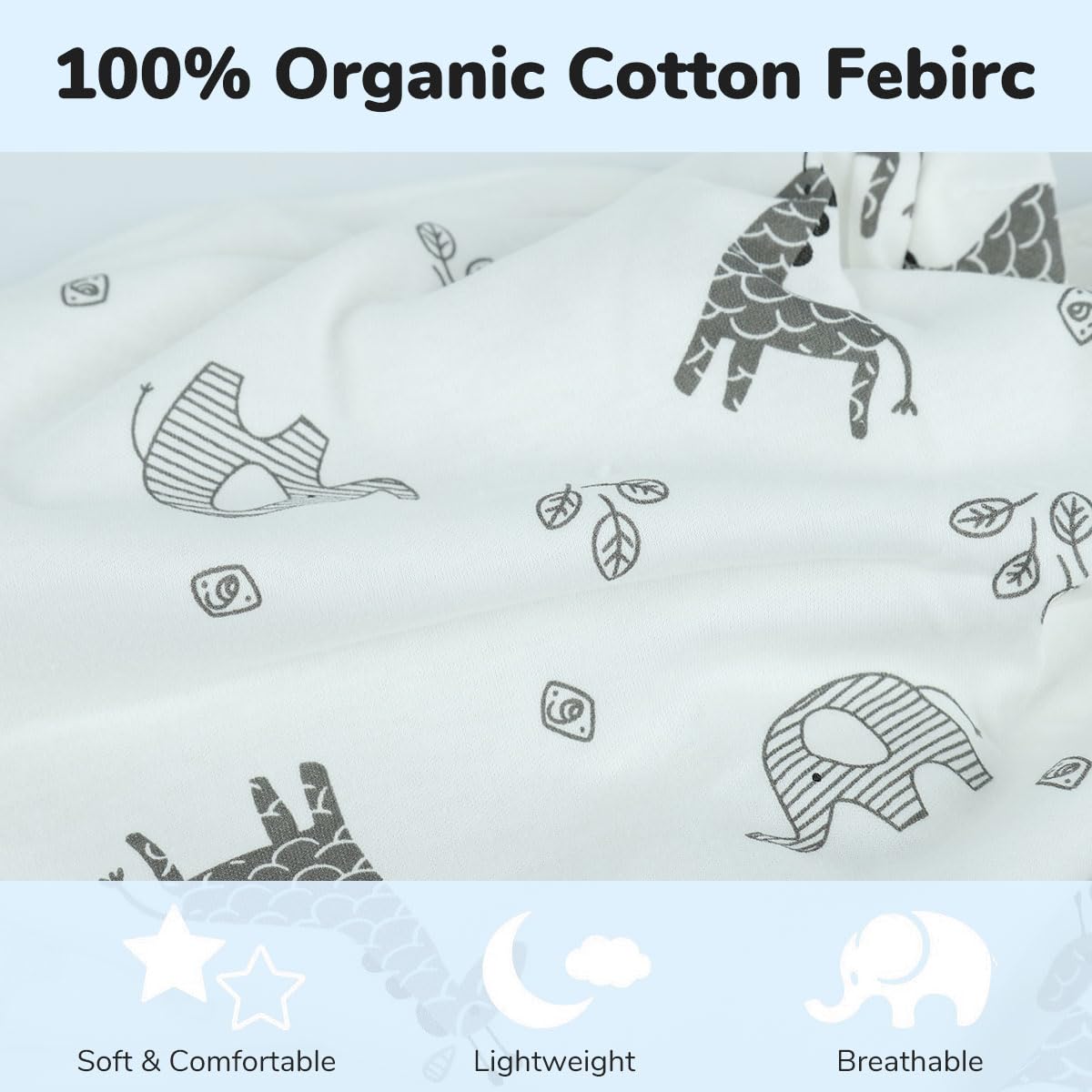 SNOWIE SOFT Baby Swaddles for Newborns 0–3 Months with Tear Off Design | 3Pcs 100% Cotton Set