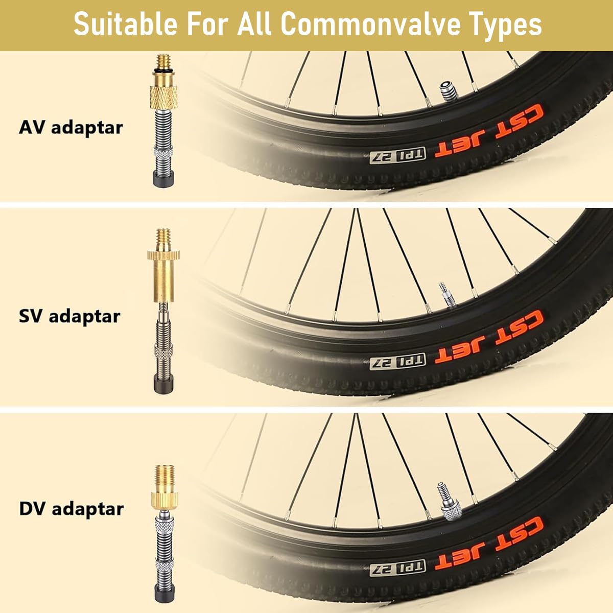 STHIRA Bicycle Pump Adaptor Set for Presta and Schrader Valves featuring 16 Brass Pieces | Universal Inflation Accessories