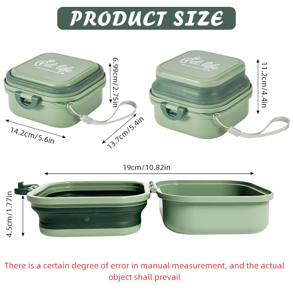 Qpets® Dog Water Bowl Food Bowl Outdoor Folding Dog Food Bowl Water Bowl Twin Food Bowl Design Carry On Pet Food Container Feefing Bowl for Cat Dog