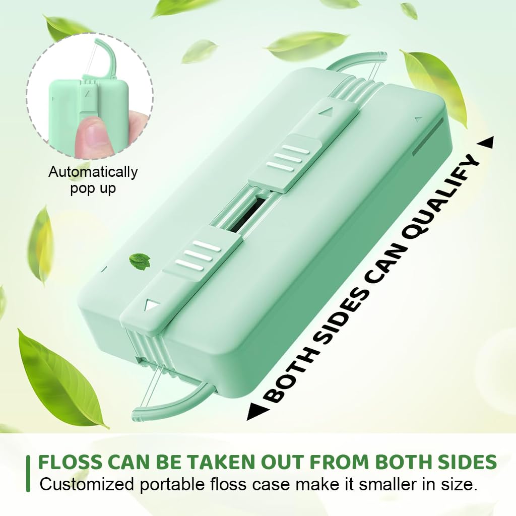 HASTHIP Portable Dental Floss Dispenser with 10 Dual Line Floss Picks for Travel and Mint Fresh Breath