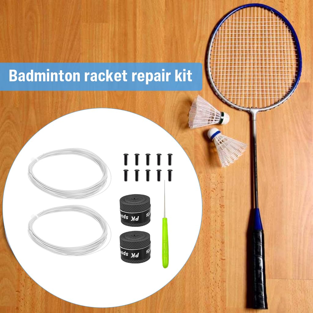 Proberos Badminton Racket Strings Set for 2 Rackets with Tools and 0.78mm Nylon Fiber | 10m Rolls
