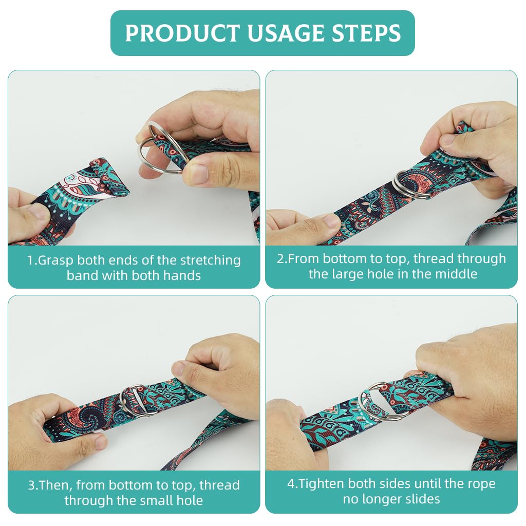 Proberos Yoga Belt for Back Alignment featuring Dual D-Ring and 5.9ft Length | Polyester Cotton Strap