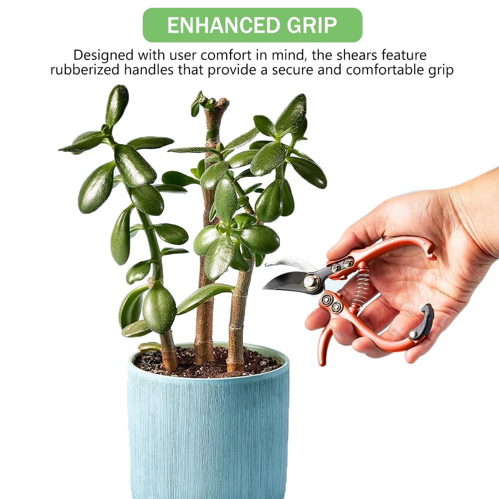 Supvox Gardening Scissors 2 Pack for Flowers and Bonsai with Safety Lock and 3mm High Carbon Steel Blades