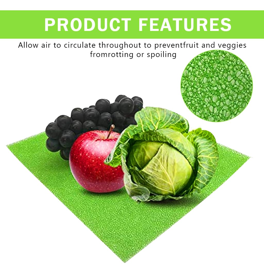 Supvox® 5-Pack Fridge Mat - 12x15 Inches Fruit & Veggie Life Extender Liner for Fridge Refrigerator Drawers, Extends The Life of Your Produce & Prevents Spoilage, Protects Drawers, Easy Trim Fit