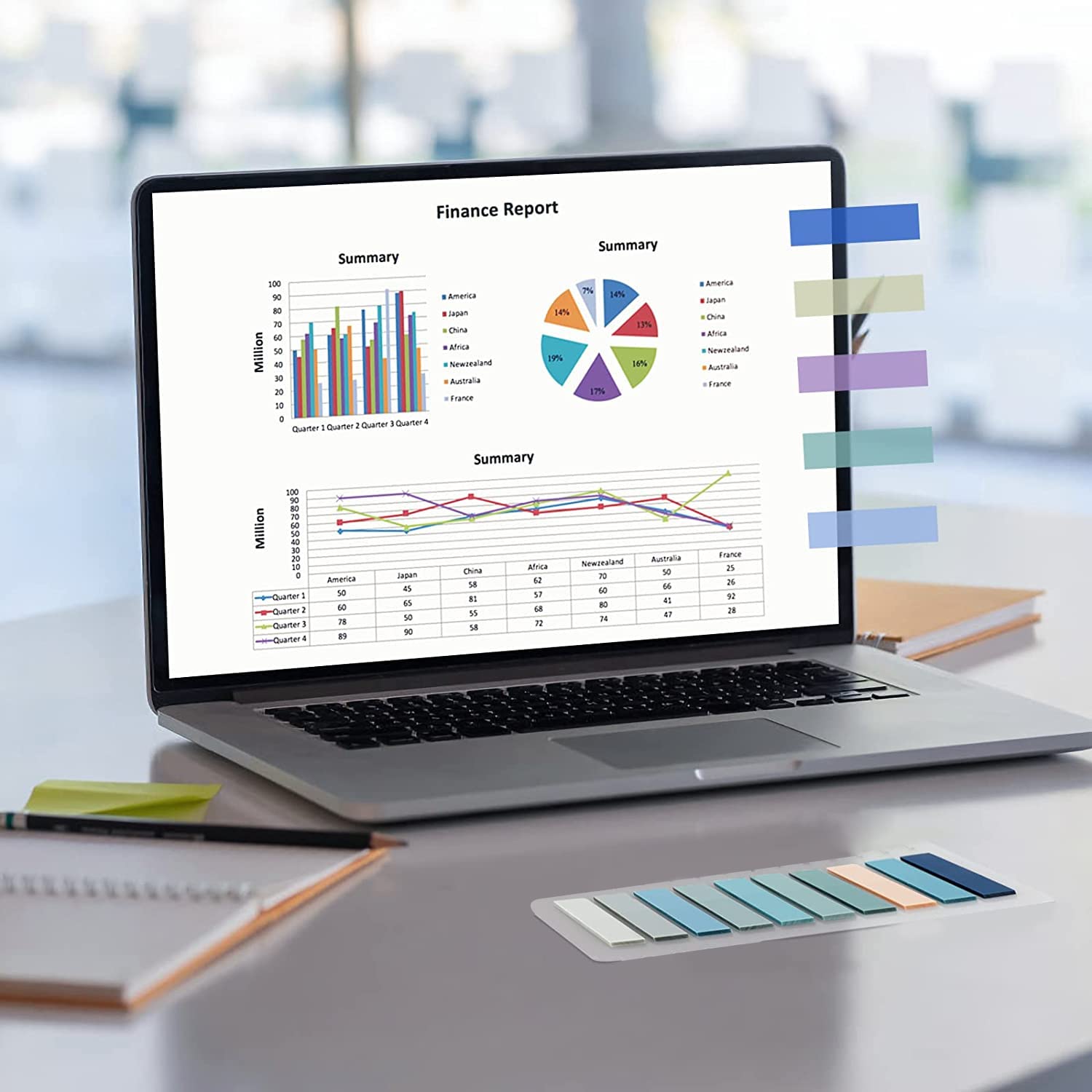 HASTHIP Sticky Tabs for Notebook and Books featuring PET Material and 60 Morandi Colors | 1200pcs Index Notes