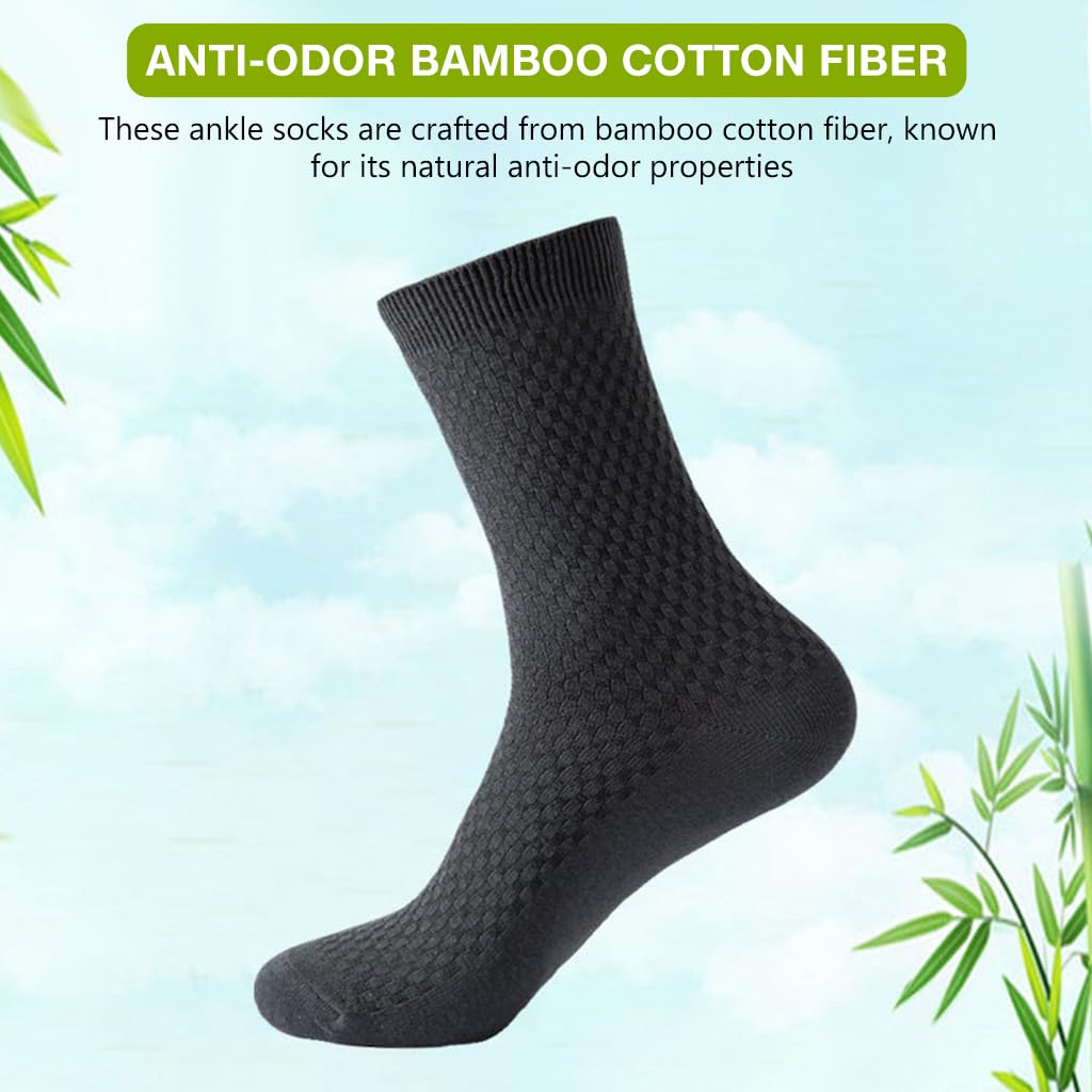 GUSTAVE Bamboo Ankle Socks for Men with Anti Odor Fiber | Pack of 5 Breathable Cotton